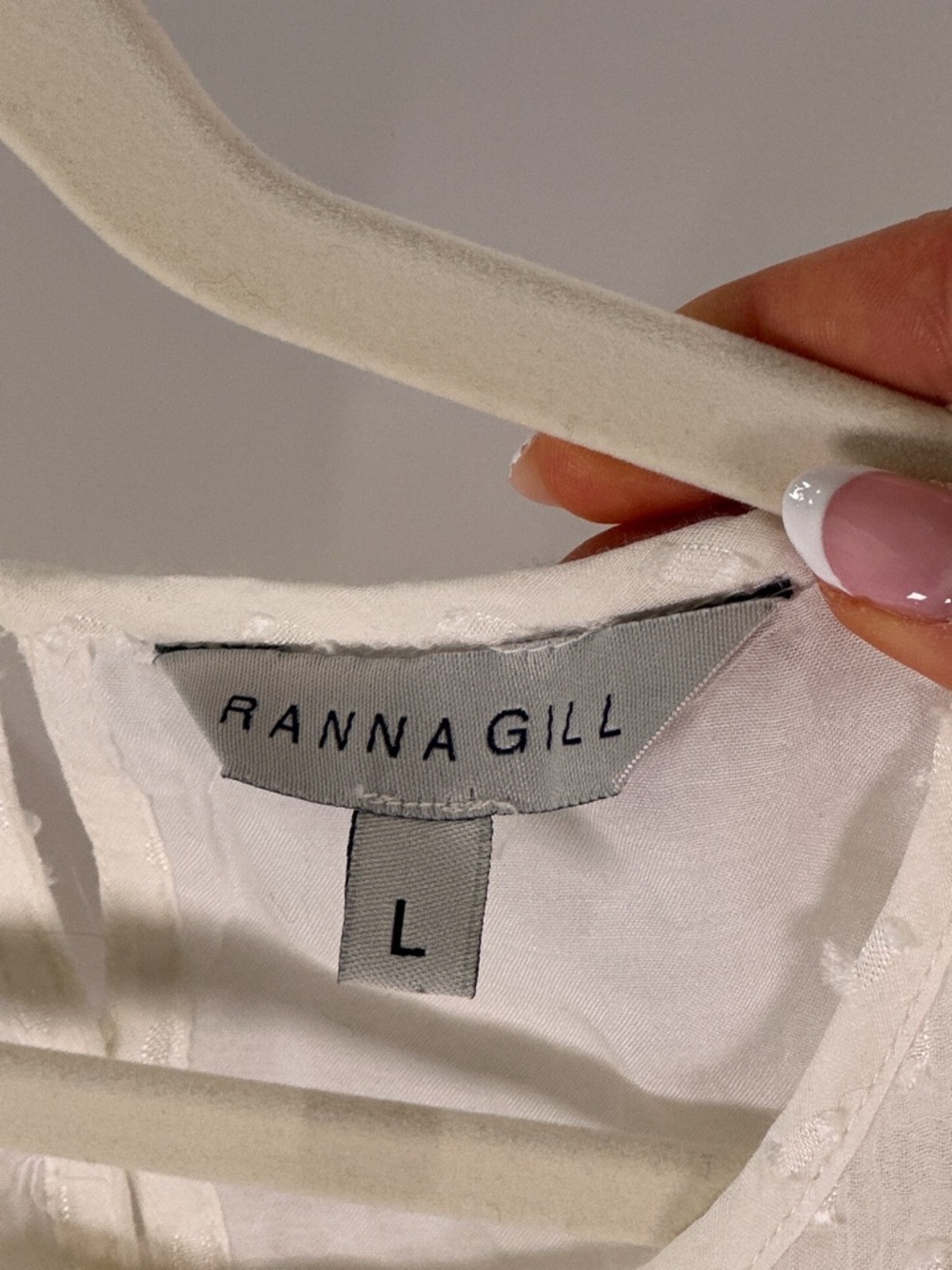 Ranna Gill Anthropologie White Embroidered Swiss Dot Boho Dress L - Picture 8 of 12